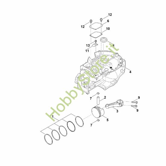 Picture of C - Carter motore, pistone e biella EVC 300.0 E (EVC300-0002)